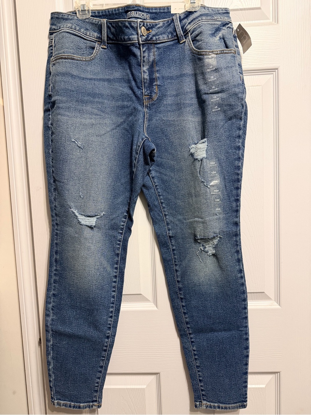 Maurices Blue Distressed Skinny Jeans